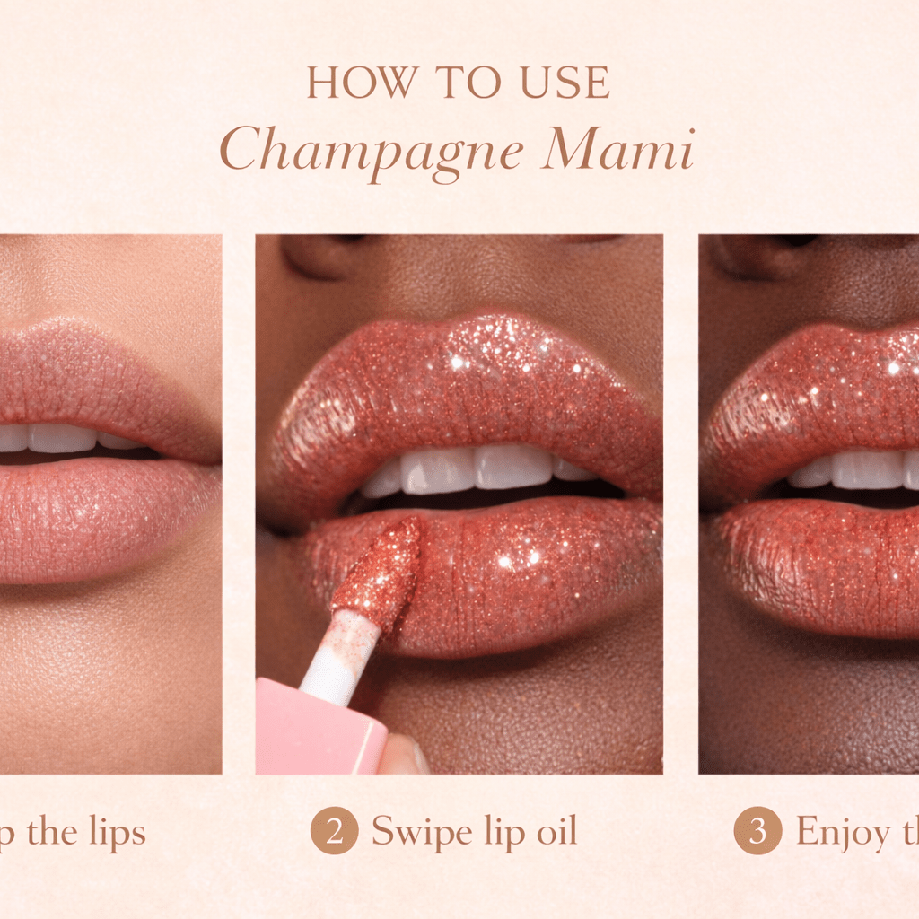 Lip Gloss CHAMPAGNE MAMI LIP OIL - DLA Cosmetics