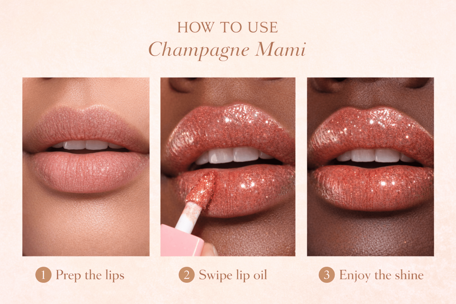 Lip Gloss CHAMPAGNE MAMI LIP OIL - DLA Cosmetics