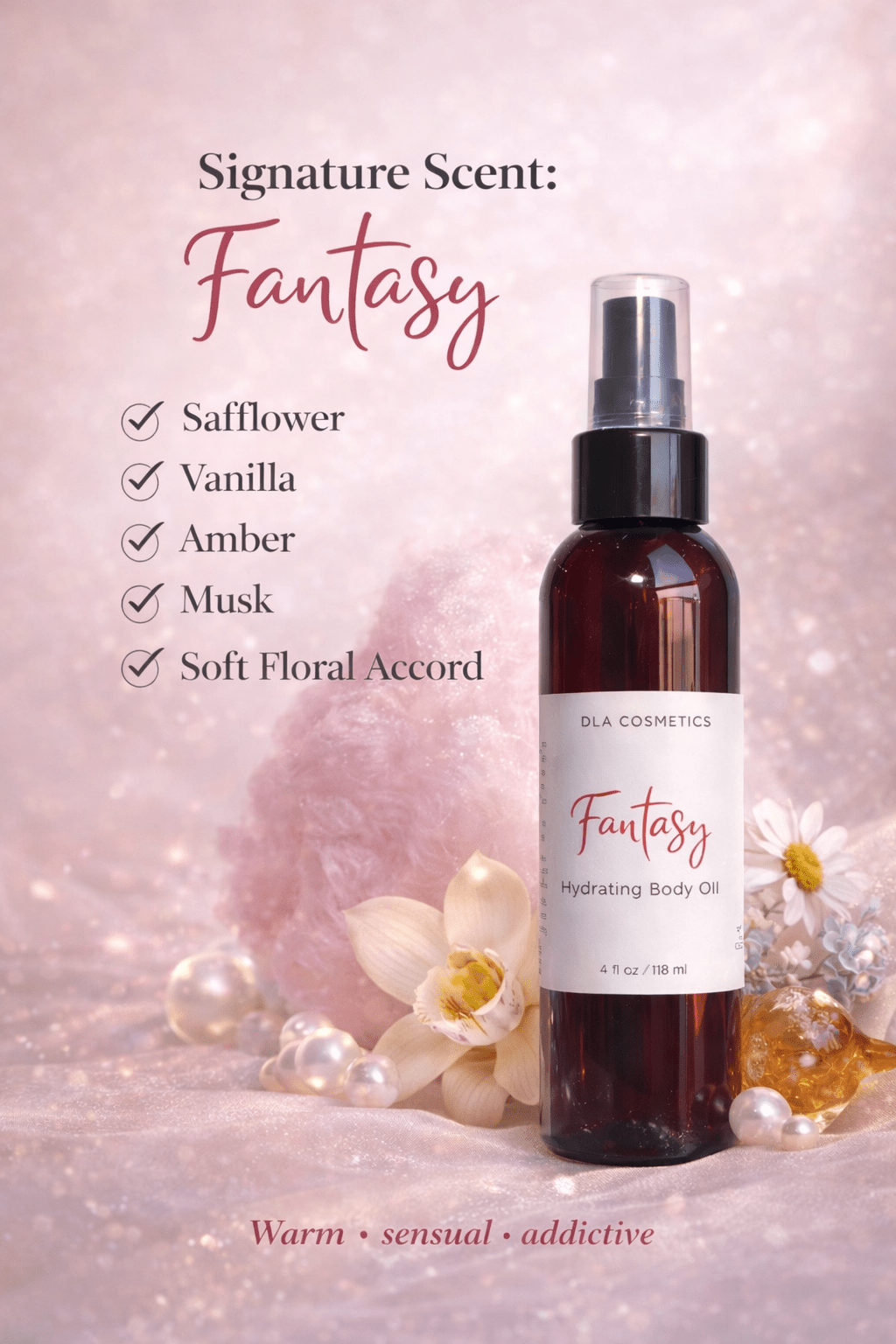 Pheromone Body Oil FANTASY BODY OIL - DLA Cosmetics