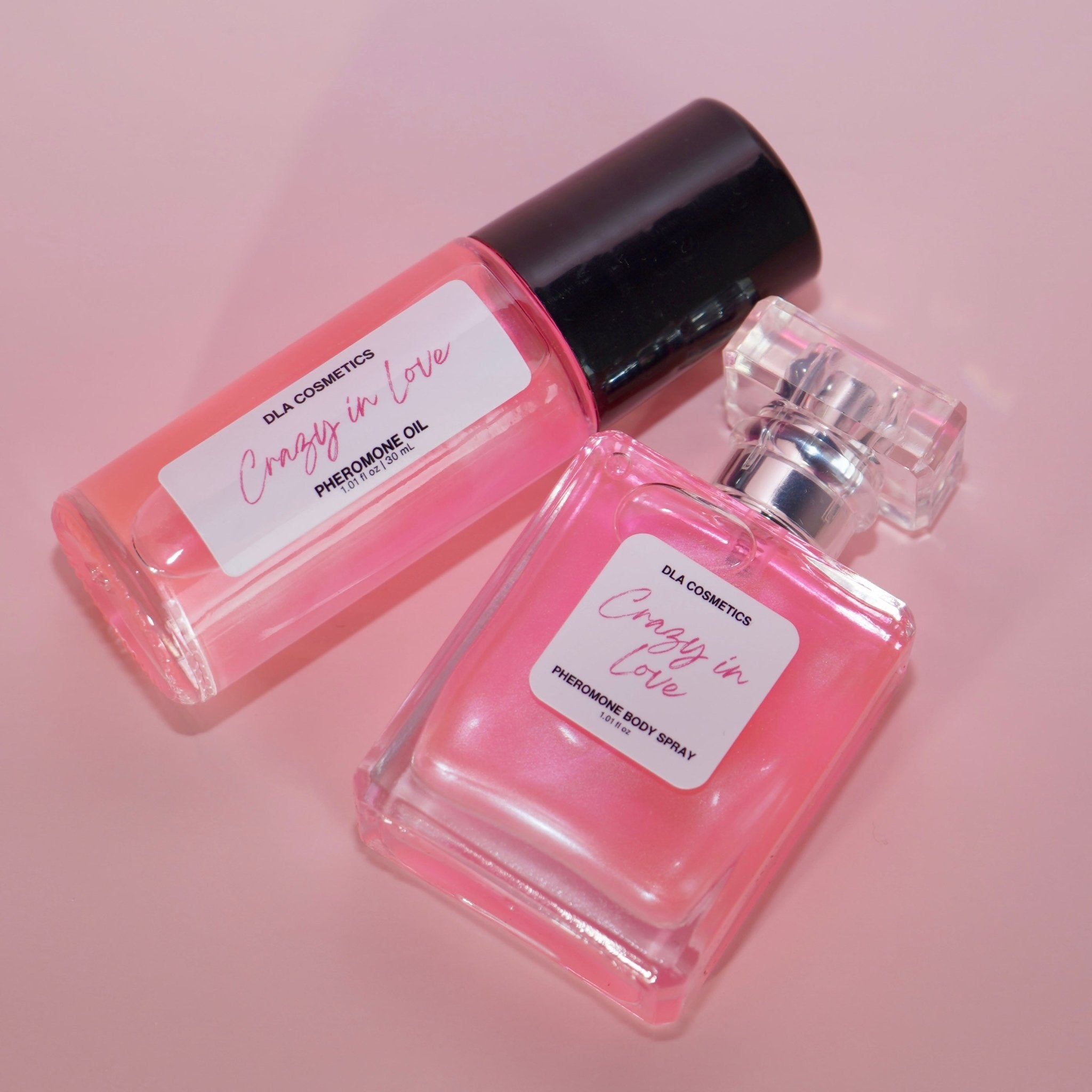 Pheromone Perfume CRAZY IN LOVE BODY SPRAY & ROLL ON OIL BUNDLE - DLA Cosmetics